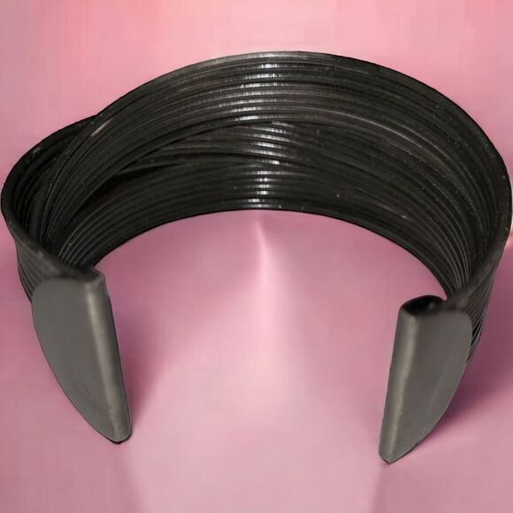 Silver Colored Braided Cuff Bracelet Adjustable - Picture 4 of 4